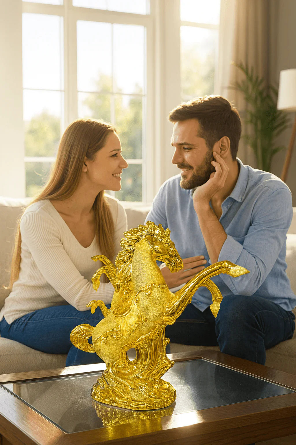 Twin Horses Sculpture | تمثال الخيول التوأم